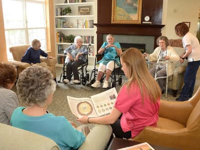 Residents participating in an activity in a common area