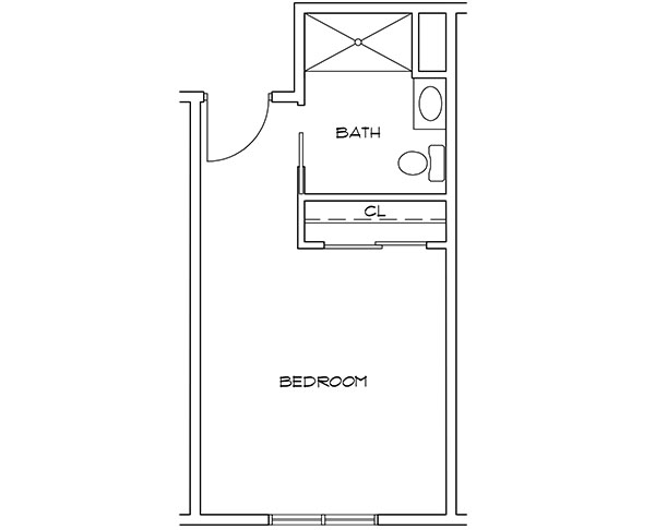 Architectural floor plan of a private room