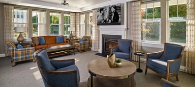 Bright common area with comfortable seating