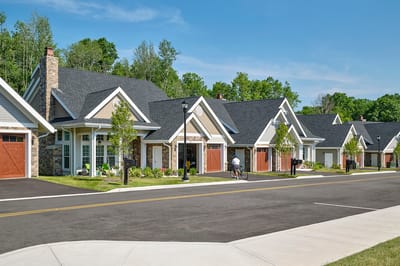 Exterior view of the facility with pathways and landscaping.