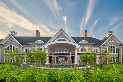 Exterior view of High Point Center for Care at sunset