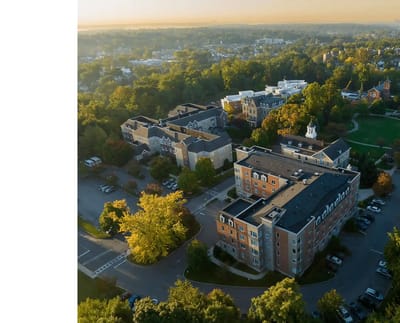 Aerial view of Meadowview at the Wartburg facility and surrounding area
