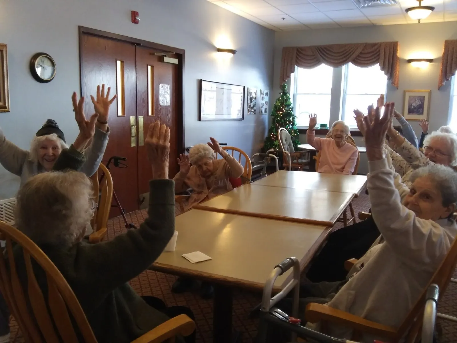 Residents enjoying an activity in a common area