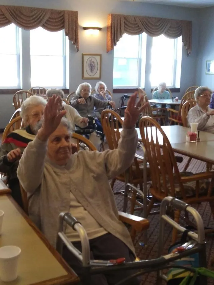 Residents enjoying an activity in a common area