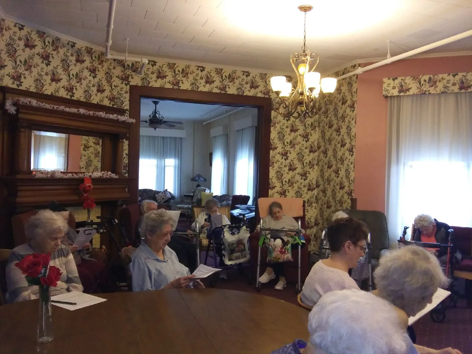 Residents participating in an activity in a common area