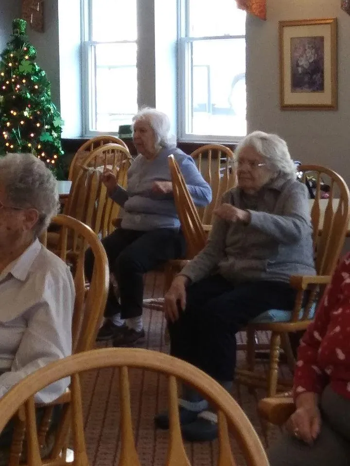 Residents enjoying a common area during an activity