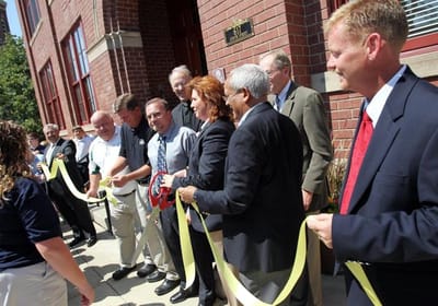 Ribbon-cutting ceremony at a senior living facility