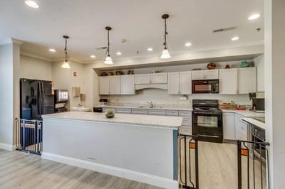 Bright, modern kitchen area in the facility