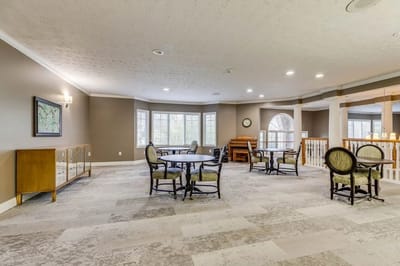 Bright common area with comfortable seating