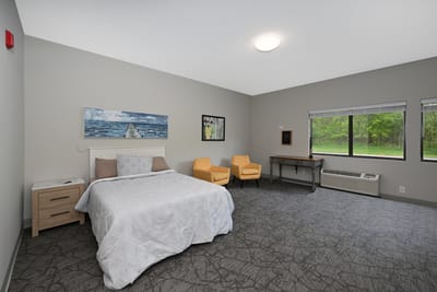 Comfortable private resident room with modern decor