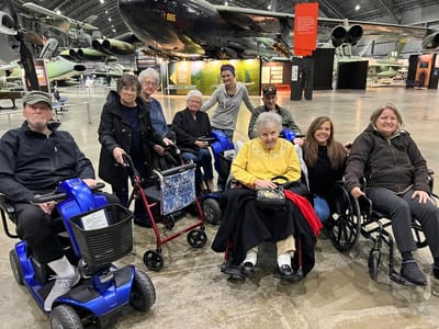 Residents enjoying a group activity at a facility