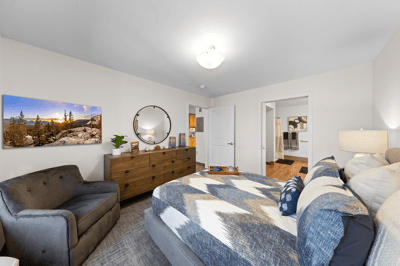 Comfortable bedroom in an assisted living facility