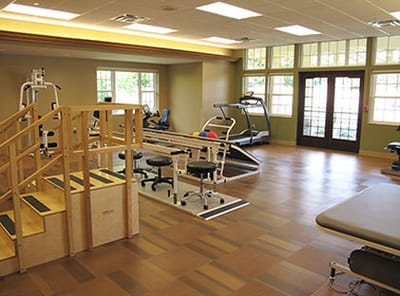 Interior view of a therapy and exercise area