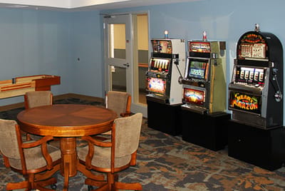 Interior lounge area with gaming machines