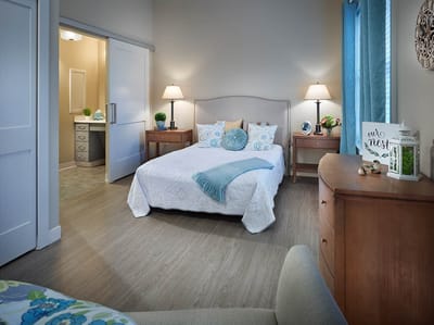 Cozy interior of a private resident room