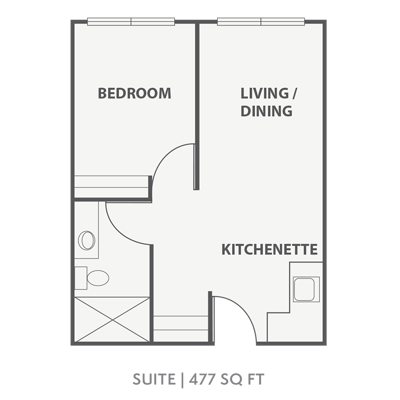 Architectural floor plan of a living space