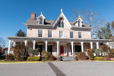 Exterior view of a historic nursing home building