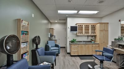 Interior view of a hair salon at the facility