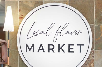 RiverSpring Living, nursing home in Bronx, NY — Signage for a local flavor market