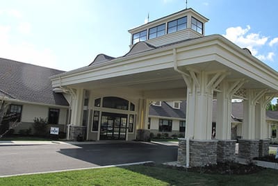 Exterior view of the facility entrance