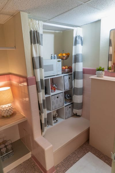 Cozy kitchenette area in a resident room