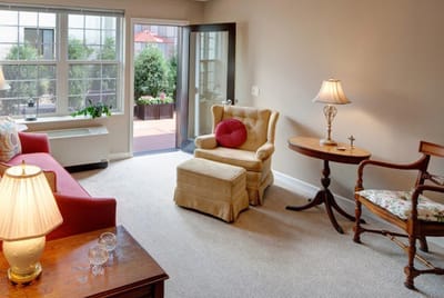 Cozy living room in a senior care facility