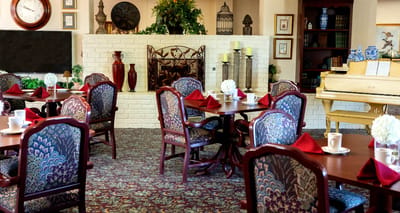 Elegant dining room set up for a meal