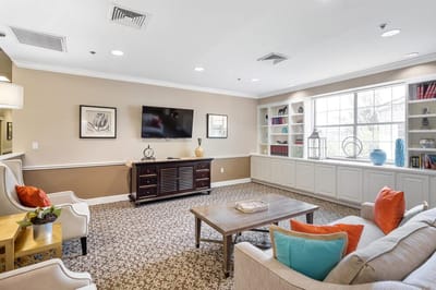 Bright common area with comfortable seating