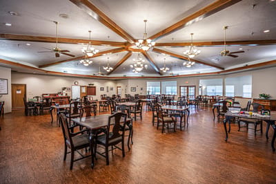 Interior view of a large common dining area