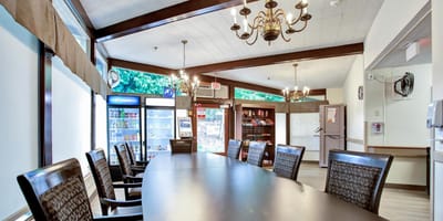 Common area with seating and refreshments