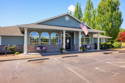 Exterior view of Bridgecreek Memory Care facility