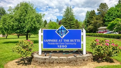 Signage for Sapphire at The Butte facility