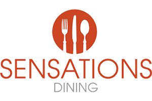 Dining program logo with utensils graphic