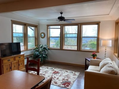 Cozy common area with seating and windows
