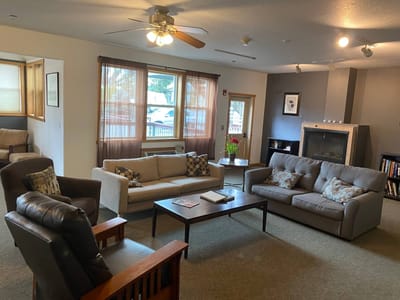 Cozy common area with comfortable seating and decor