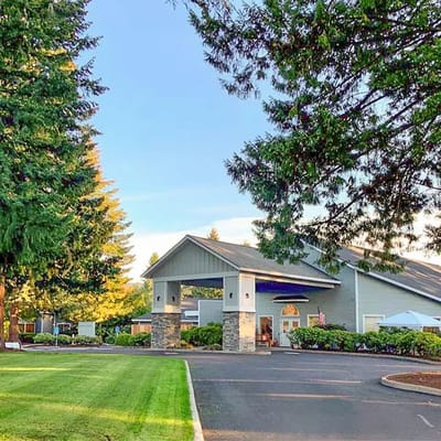 Exterior view of Magnolia Gardens Memory Care entrance