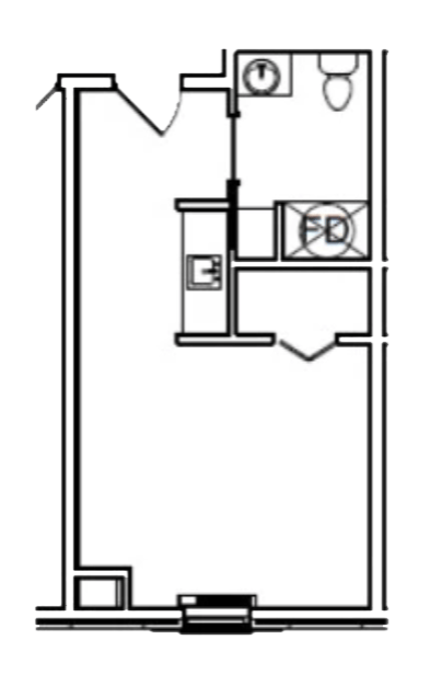 Architectural floor plan of a unit layout