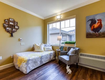 Cozy resident room with a view and decor