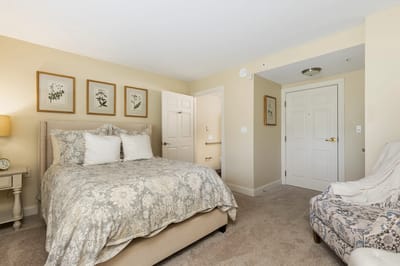 Cozy resident room with a bed and decor