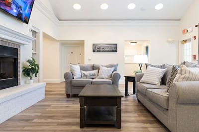 Cozy common area with seating and decor