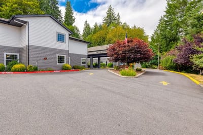 Entrance view of The Amber Senior Living facility