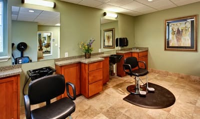Interior view of a beauty salon at the facility