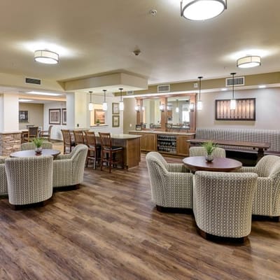 Interior common area with seating and bar
