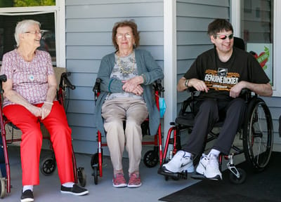 Residents enjoying time together in a common area