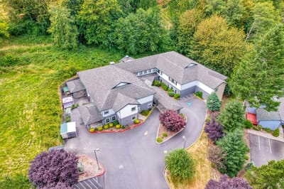 Aerial view of The Amber Senior Living facility
