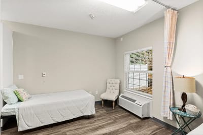 Simple interior view of a resident room