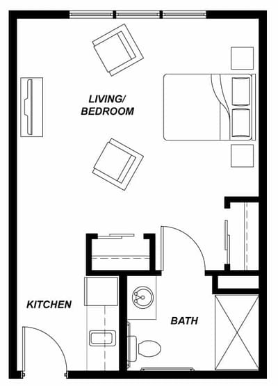 Architectural floor plan showing a living space layout