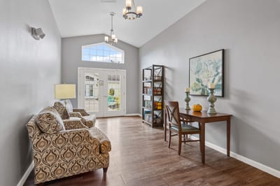 Cozy interior space with chairs and a table