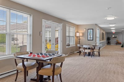 Common area with game table and seating