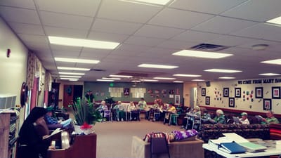 Residents engaged in an activity in a common area